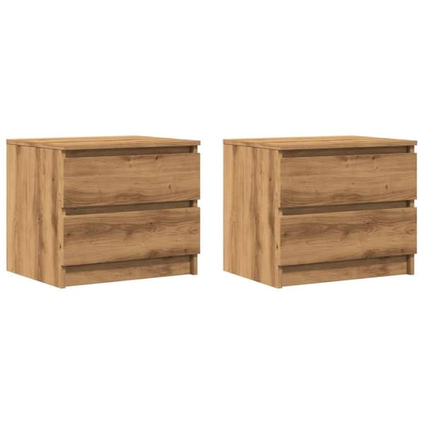 vidaXL sengeborde 2 stk. 50x40x43,5 cm kunsteg