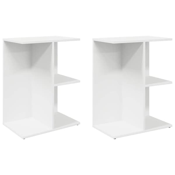vidaXL Nattbord 2 stk hvit 46,5x29x61 cm konstruert tre