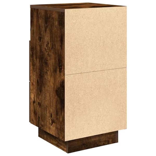 vidaXL sengeborde 2 stk. med 2 skuffer 36x36x68 cm røget egetræsfarve
