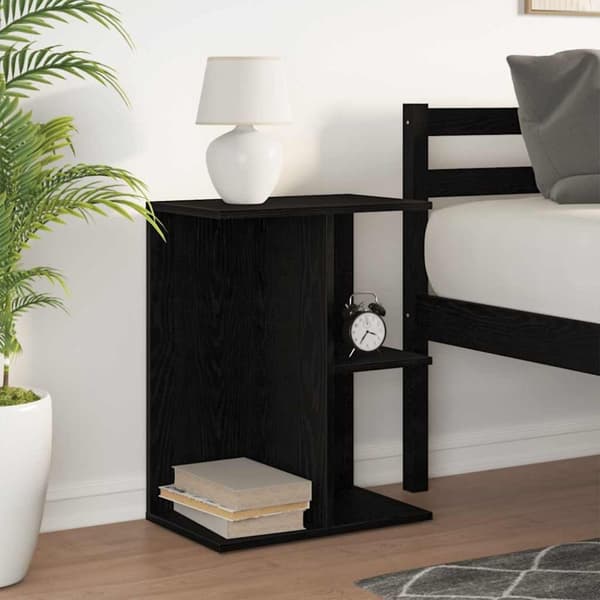 vidaXL Nattbord svart eik 46,5x29x61 cm konstruert tre