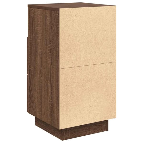 vidaXL Nattbord 2 stk med 2 skuffer brun eik 36x36x68 cm