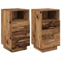 Miniatyrbilde 2 av 10: vidaXL Nattbord 2 stk med 2 skuffer gammelt tre 36x36x68 cm