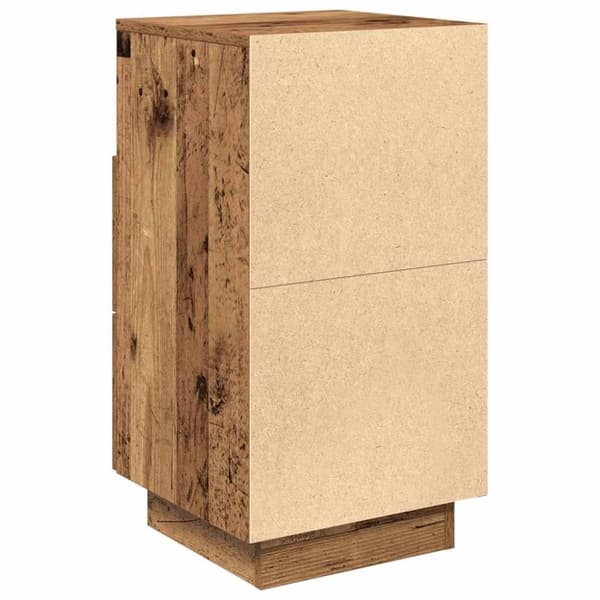 vidaXL Nattbord 2 stk med 2 skuffer gammelt tre 36x36x68 cm