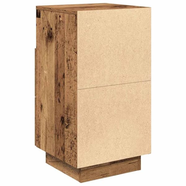 vidaXL sengebord med 2 skuffer 36x36x68 cm antikt træ