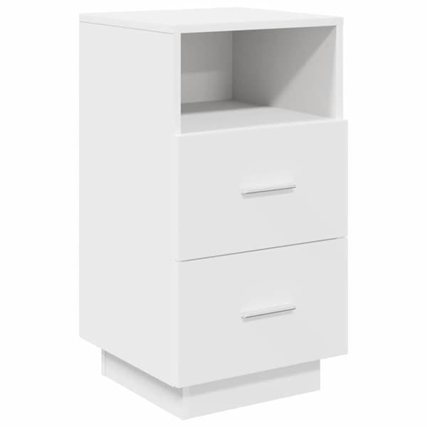 vidaXL Nattbord med 2 skuffer hvit 36x36x68 cm