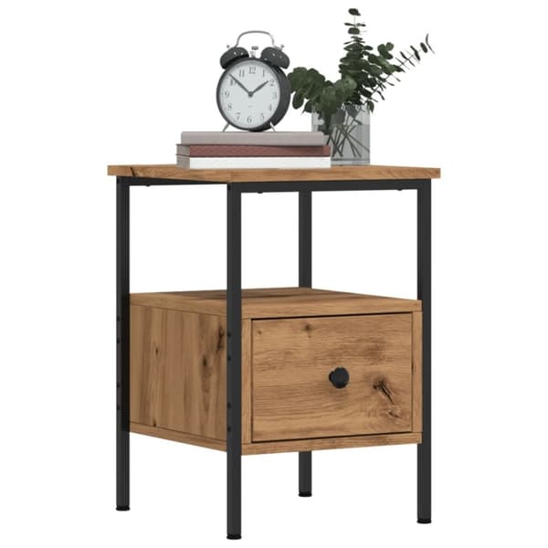 vidaXL Nattbord artisan eik 34x36x50 cm konstruert tre
