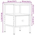 Miniatyrbilde 11 av 11: vidaXL Nattbord artisan eik 34x36x50 cm konstruert tre
