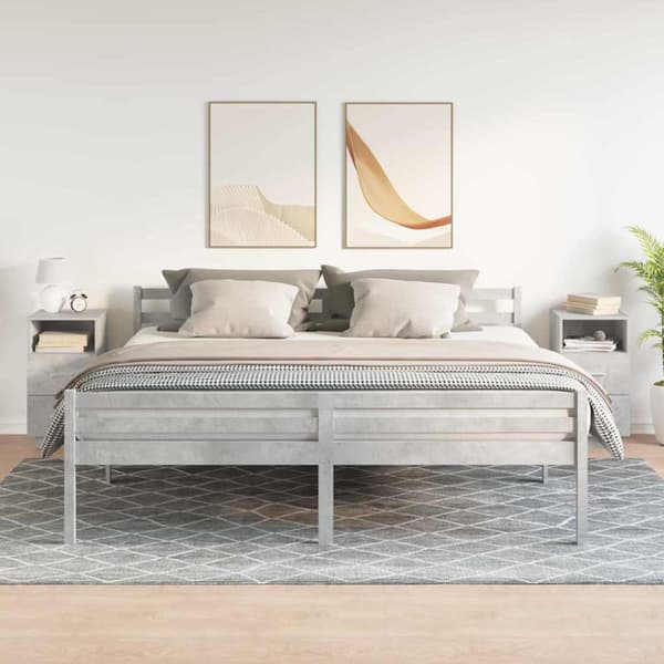 vidaXL Sängbord 2 st med 2 lådor betonggrå 36x36x68 cm