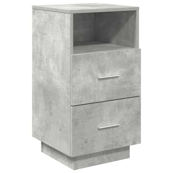 vidaXL Sängbord 2 st med 2 lådor betonggrå 36x36x68 cm