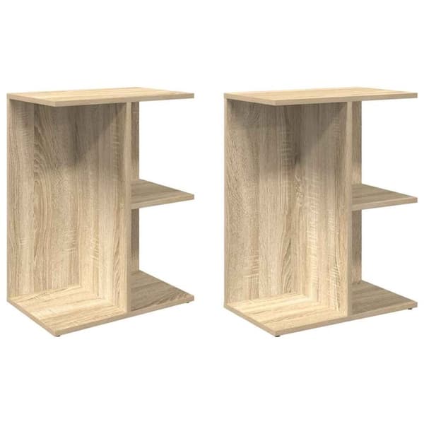 vidaXL Sängbord 2 st sonoma-ek 46,5x29x61 cm konstruerat trä