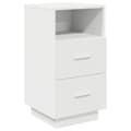 Miniatyrbilde 6 av 10: vidaXL Nattbord 2 stk med 2 skuffer hvit 36x36x68 cm
