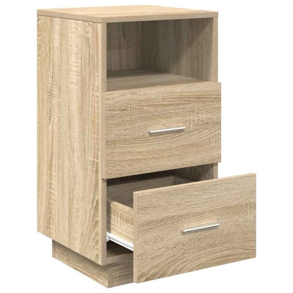 vidaXL Yöpöytäkaapit 2 kpl 2 laatikolla Sonoma-tammi 36x36x68cm