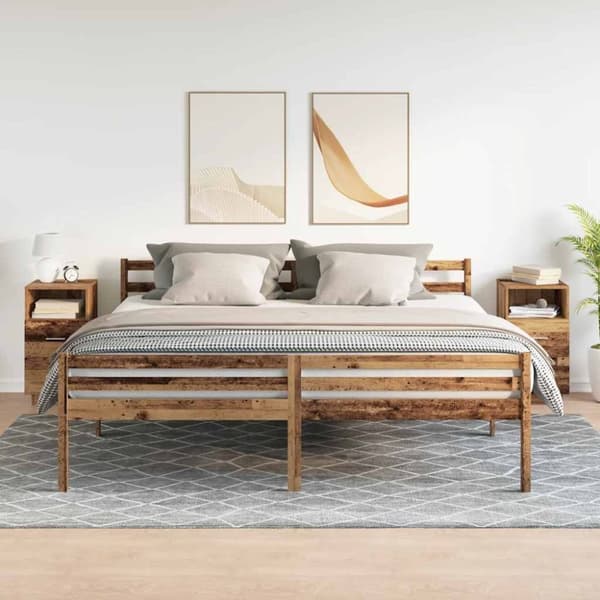 vidaXL sengeborde 2 stk. med 2 skuffer 36x36x68 cm antikt træ