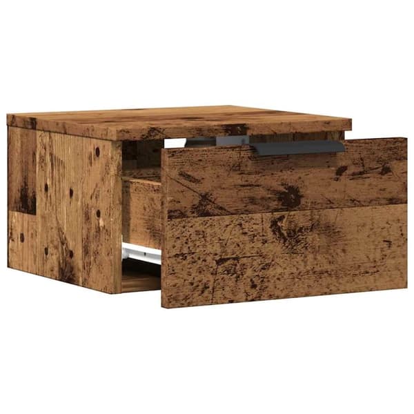 vidaXL væghængte sengeborde 2 stk. 34x30x20 cm antikt træ