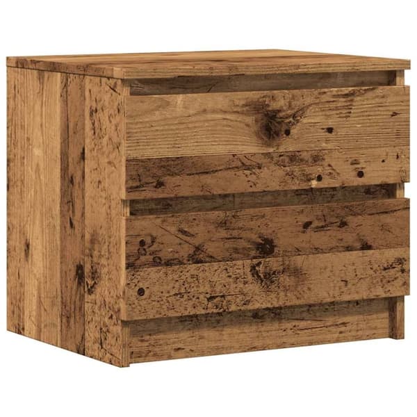 vidaXL Sängbord 2 st åldrat trä 50x40x43.5 cm konstruerat trä