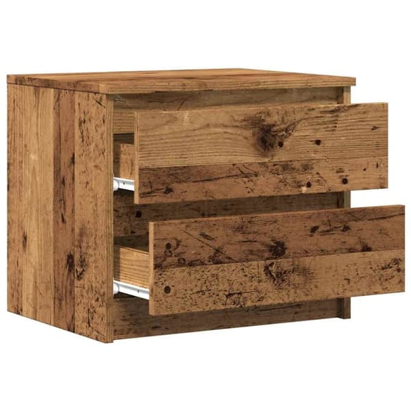 vidaXL Sängbord 2 st åldrat trä 50x40x43.5 cm konstruerat trä
