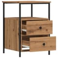 Miniatyrbilde 8 av 11: vidaXL Nattbord artisan eik 34x35,5x50 cm konstruert tre