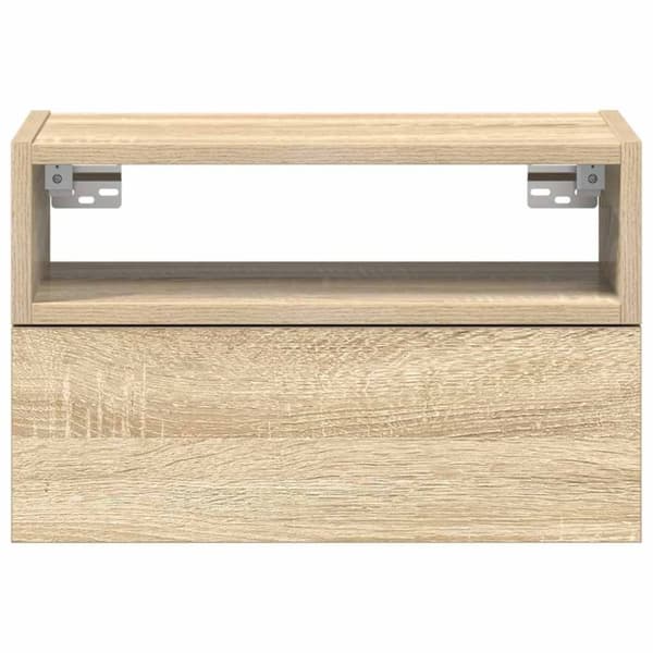 vidaXL væghængt sengebord 45x26x28,5 cm sonoma-eg