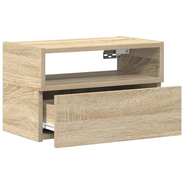 vidaXL væghængt sengebord 45x26x28,5 cm sonoma-eg