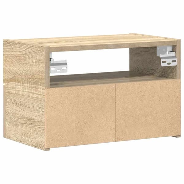 vidaXL væghængt sengebord 45x26x28,5 cm sonoma-eg