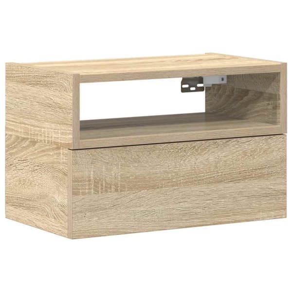 vidaXL væghængt sengebord 45x26x28,5 cm sonoma-eg