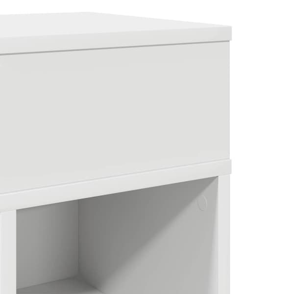 vidaXL sengebord med skuffe 25x31x66 cm hvid