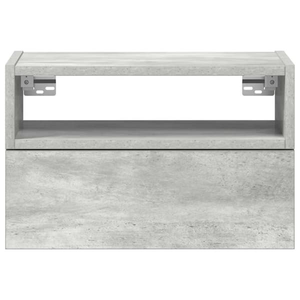 vidaXL Seinäkiinnitettävä yöpöytä betoninharmaa 45x26x28,5 cm