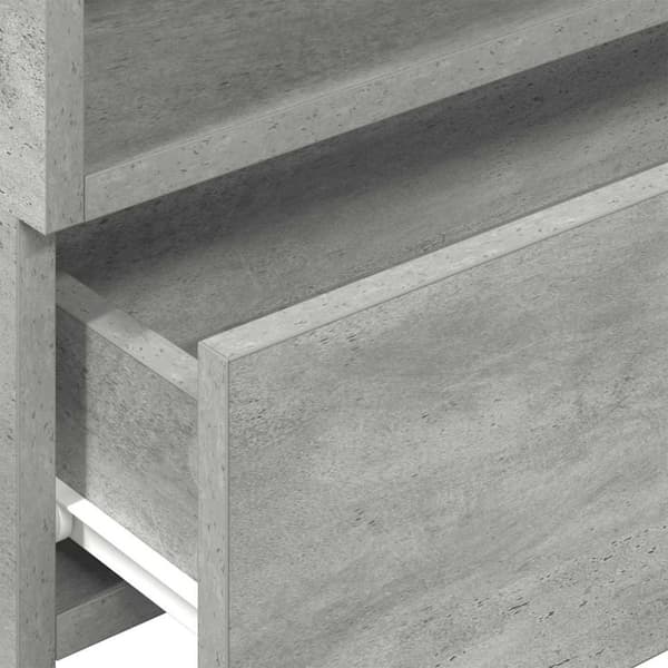 vidaXL Seinäkiinnitettävä yöpöytä betoninharmaa 45x26x28,5 cm