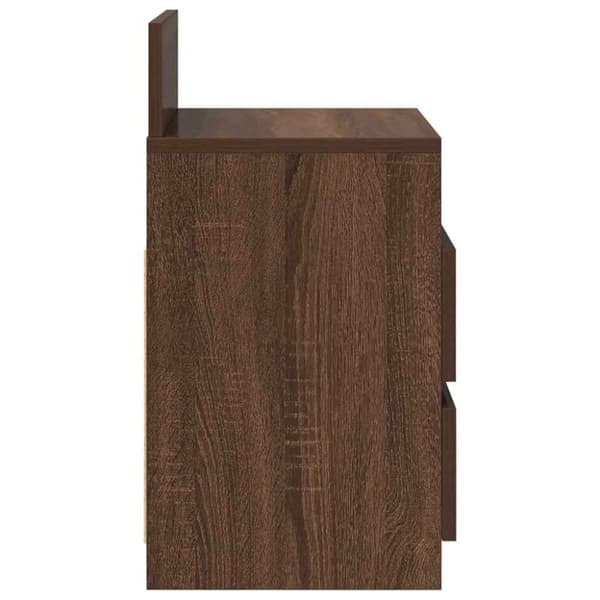 vidaXL sengeborde 2 stk. med 2 skuffer 40x33x60 cm brun egetræsfarve