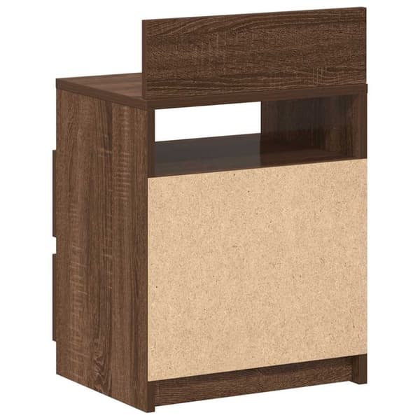 vidaXL sengeborde 2 stk. med 2 skuffer 40x33x60 cm brun egetræsfarve