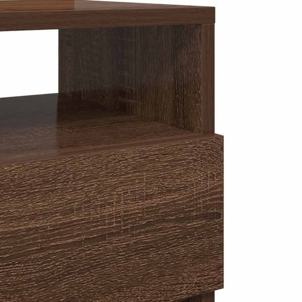 vidaXL sengeborde 2 stk. med 2 skuffer 40x33x60 cm brun egetræsfarve