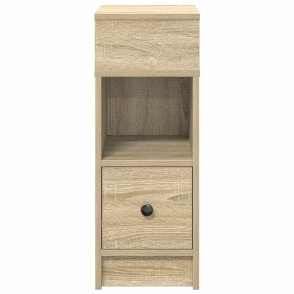 vidaXL Yöpöytäkaapit 2 kpl laatikolla Sonoma-tammi 25x31x66 cm