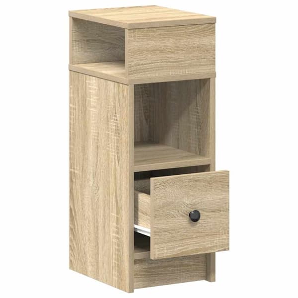 vidaXL Yöpöytäkaapit 2 kpl laatikolla Sonoma-tammi 25x31x66 cm