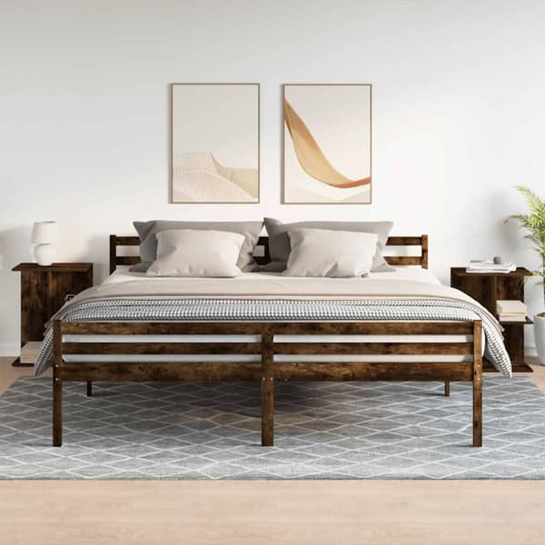 vidaXL Nattbord 2 stk røkt eik 46,5x29x61 cm konstruert tre