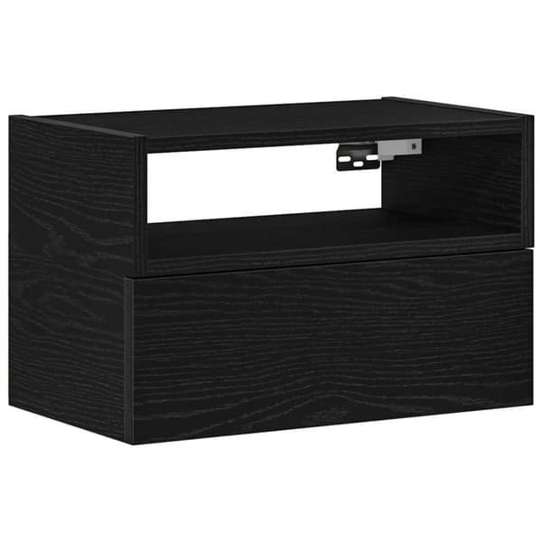 vidaXL væghængt sengebord 45x26x28,5 cm sort