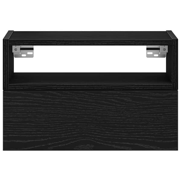 vidaXL væghængt sengebord 45x26x28,5 cm sort