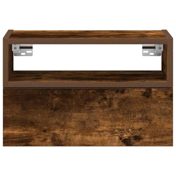 vidaXL væghængte sengeborde 2 stk. 45x26x28,5 cm røget egetræsfarve