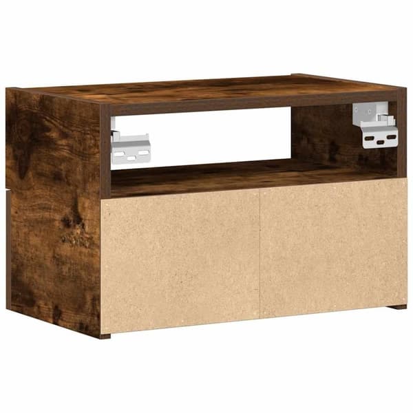 vidaXL væghængte sengeborde 2 stk. 45x26x28,5 cm røget egetræsfarve