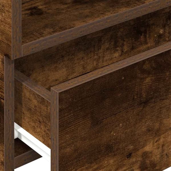 vidaXL væghængte sengeborde 2 stk. 45x26x28,5 cm røget egetræsfarve