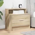Miniatyrbillede 4 af 11: vidaXL sengebord med skuffe 51x31x47 cm sonoma-eg