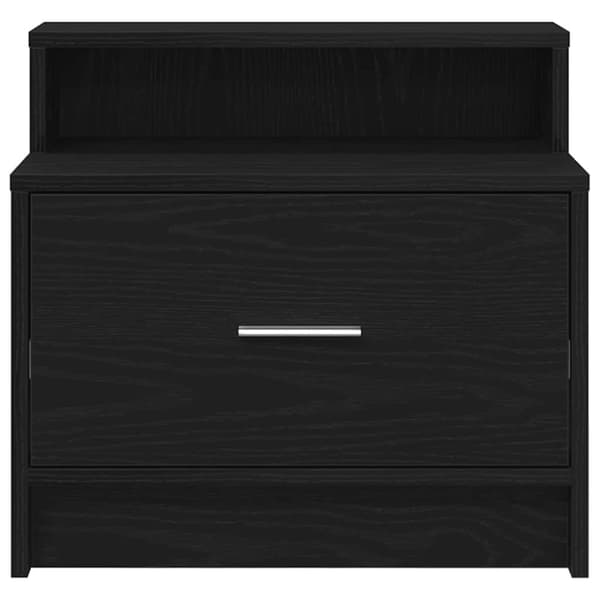 vidaXL sengeborde med skuffe 2 stk. 51x31x47 cm sort-eg
