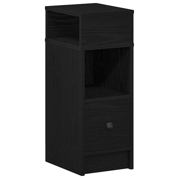 vidaXL sengebord med skuffe 25x31x66 cm sort