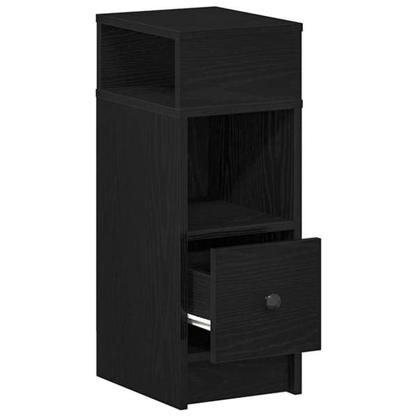 vidaXL sengebord med skuffe 25x31x66 cm sort