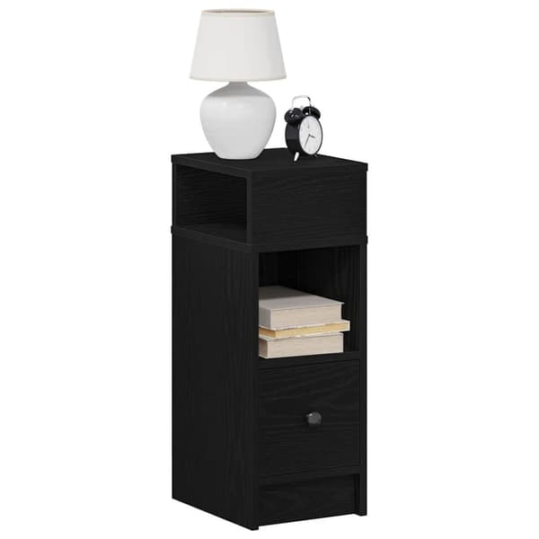 vidaXL sengebord med skuffe 25x31x66 cm sort