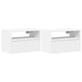 Miniatyrbillede 1 af 11: vidaXL væghængte sengeborde 2 stk. 45x26x28,5 cm hvid