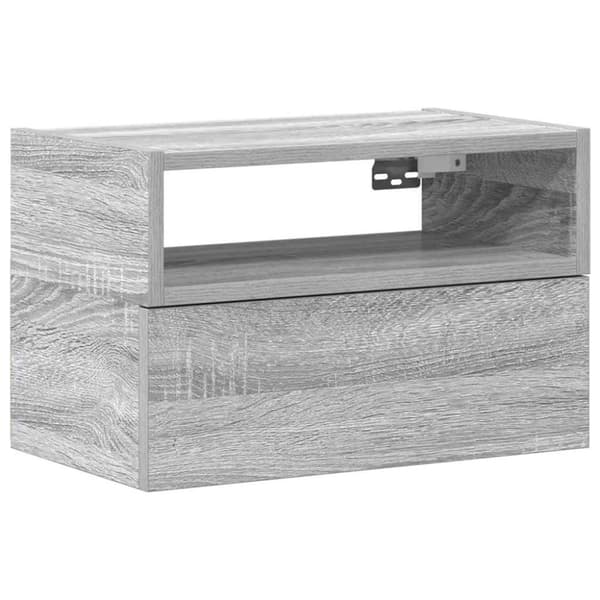 vidaXL Väggmonterat sängbord grå sonoma 45x26x28,5 cm