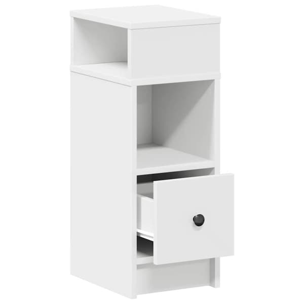 vidaXL Nattbord 2 stk med skuff hvit 25x31x66 cm