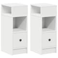 Miniatyrbilde 1 av 11: vidaXL Nattbord 2 stk med skuff hvit 25x31x66 cm