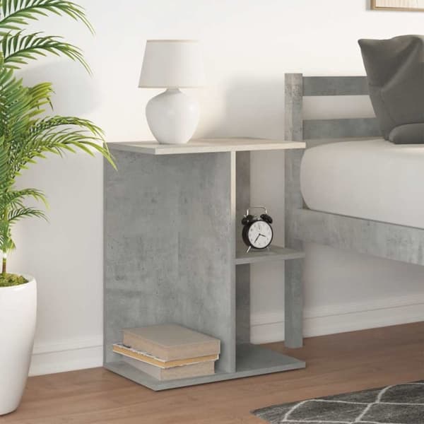 vidaXL Nattbord betonggrå 46,5x29x61 cm konstruert tre