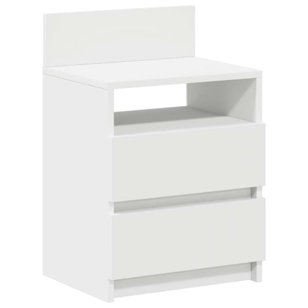 vidaXL Nattbord med 2 skuffer hvit 40x33x60 cm